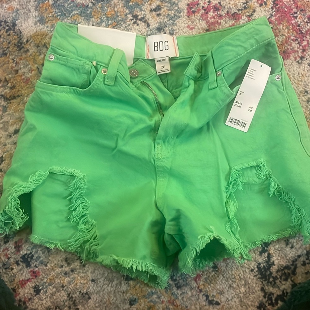 BDG a-line Short in Bright Green NWT